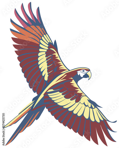 Majestic Parrot Soaring Through the Sky on a Beautiful Day