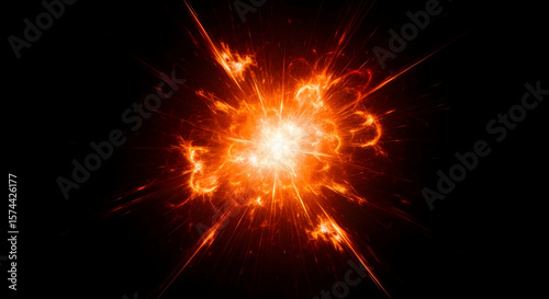 Abstract orange energy explosion