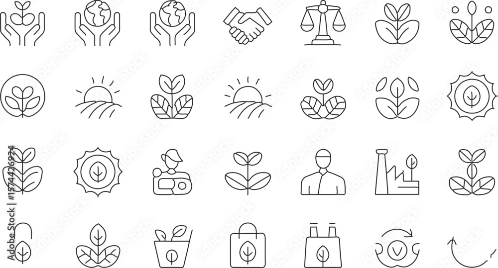 growth related icon set growth related icon set