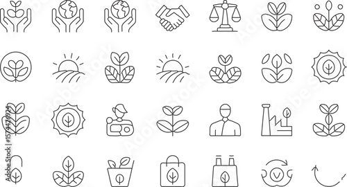 growth related icon set
