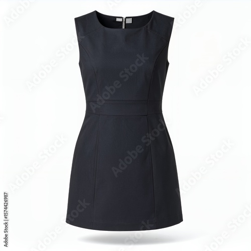 Elegant sleeveless dress in a subdued tone, showcasing minimalist design on white background