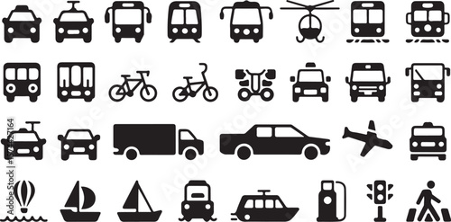transportation icons set vector illustration