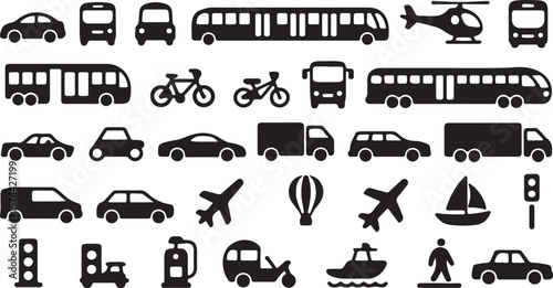 vehicles icon set