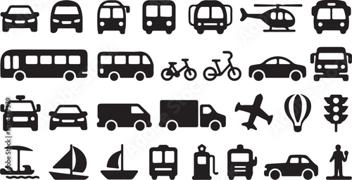 transportation icons set