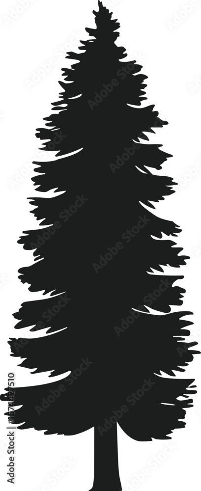 Fototapeta premium Pine Tree Silhouette Vector for Nature and Outdoor Themed Designs