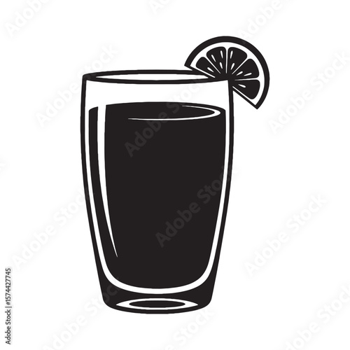 The chill of summer days – Lemonade silhouette refined in minimal Lemonade vector – Lemonade illustration

