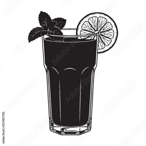 A sip of sunshine – Lemonade silhouette drawn with crisp Lemonade vector – Lemonade illustration

