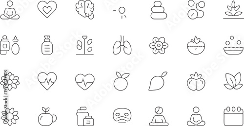 healthy life icon set