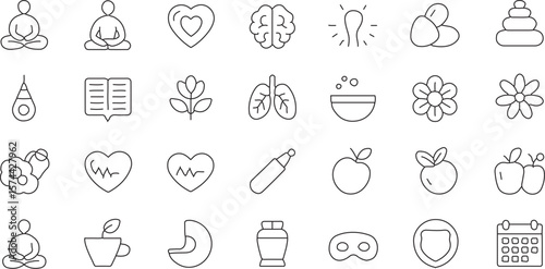 healthy life icon set