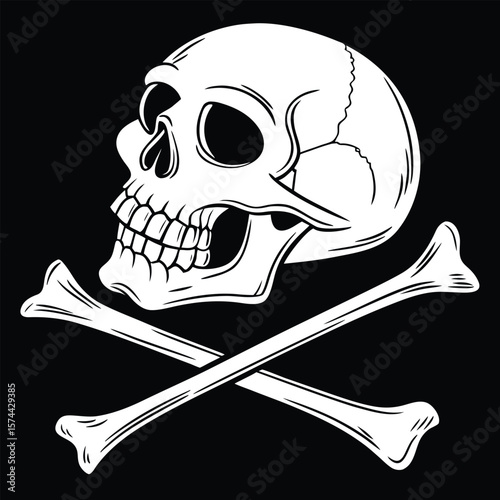 A Classic Skull and Crossbones Pirate Flag Symbol for Nautical Adventures