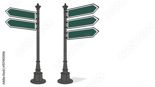 Street Direction Signposts Showing Multiple Choices and Directions