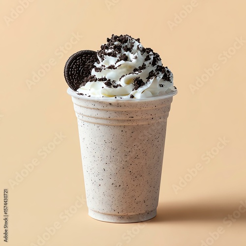 Delicious Oreo milkshake with whipped cream.