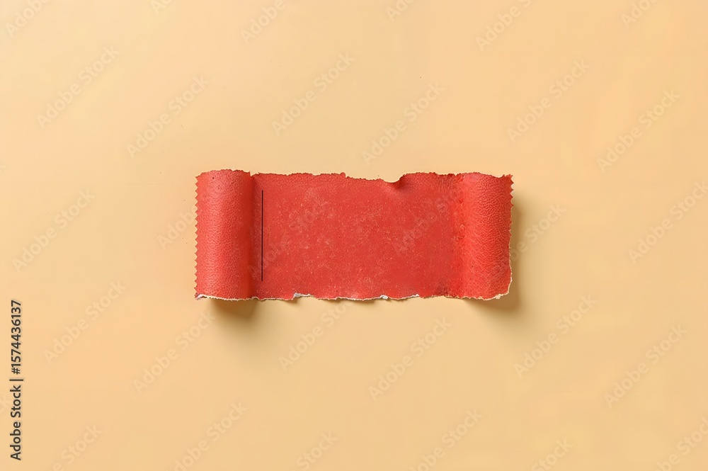 Obraz premium Torn movie ticket stub on beige background 