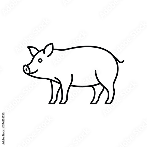 pig line art