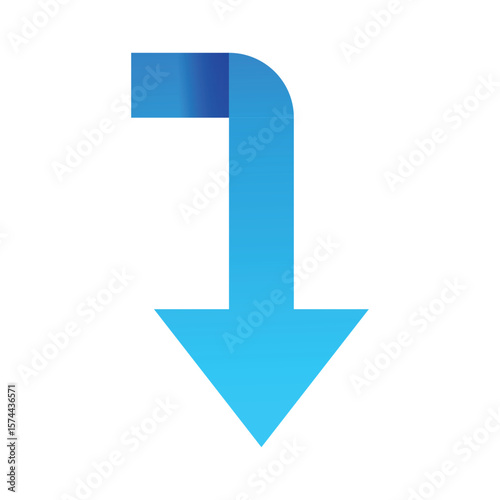 Blue arrow icon, pointing down