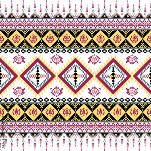 Geometric and Damask Seamless Pattern. Vector illustration design digital file download for print, printable, wallpaper, background, decoration, textile, texture and many projects.