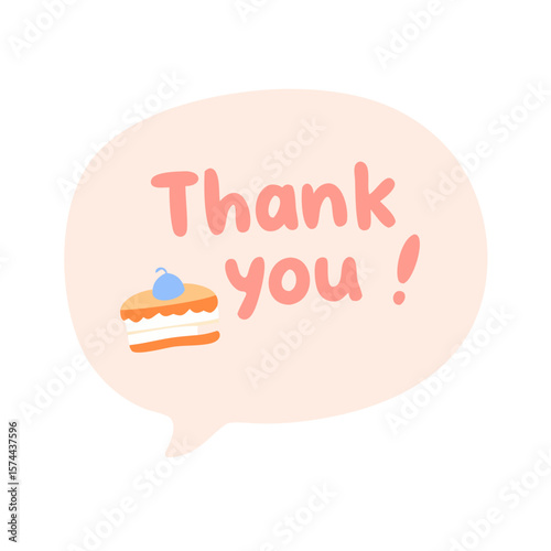 Speech bubble icon with ‘Thank you!’