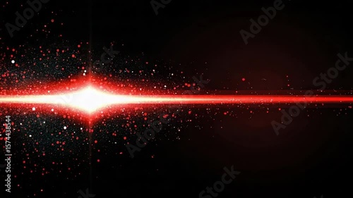 Dynamic red laser beam visual effects on black background creates a powerful and captivating