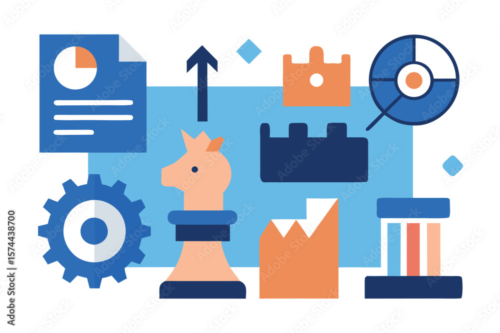 Fototapeta premium Thin Line Marketing Icons Collection – Editable Stroke Vector for Digital Advertising