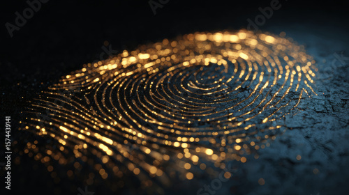 Illuminated fingerprint, a symbol of identity and digital security.