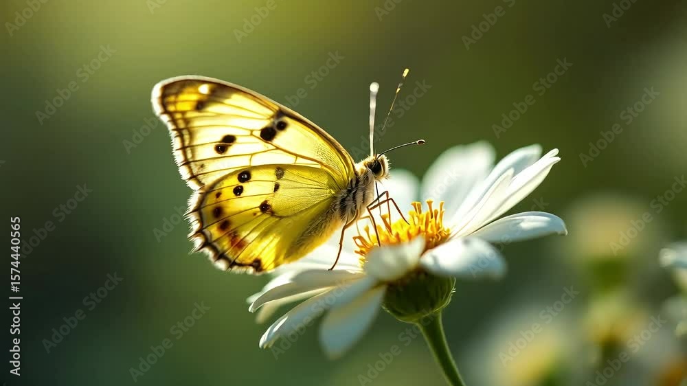 A beautiful orange and yellow butterfly, an insect of the summer garden, rests delicately on a colorful flower, showcasing nature's macro beauty 4k horizental cenematic video footage A beautiful orange and yellow butterfly, an insect of the summer garden, rests delicately on a colorful flower, showcasing nature's macro beauty 4k horizental cenematic video footage