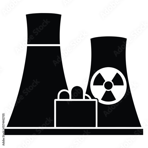 Psychologist element isolated nuclear energy reactor on white background