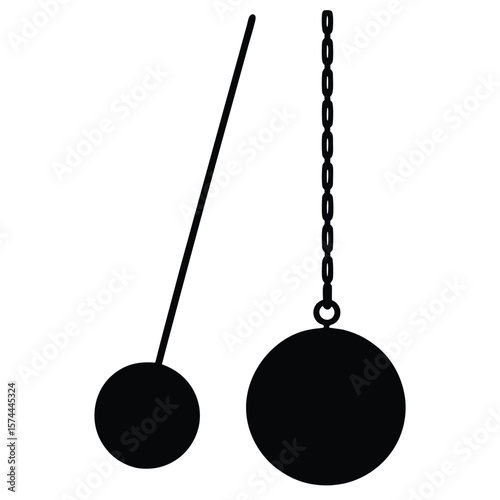 Psychologist element isolated pendulum on white background