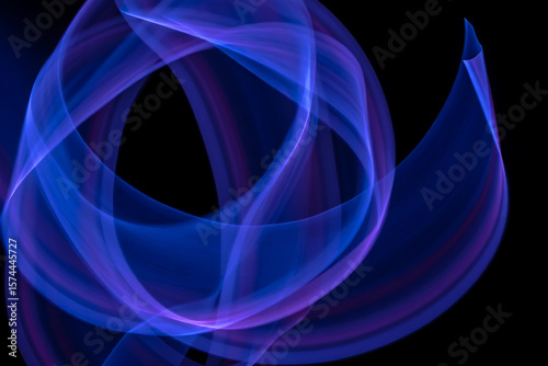 Swirling Blue and Purple Light Trails light painting abstract