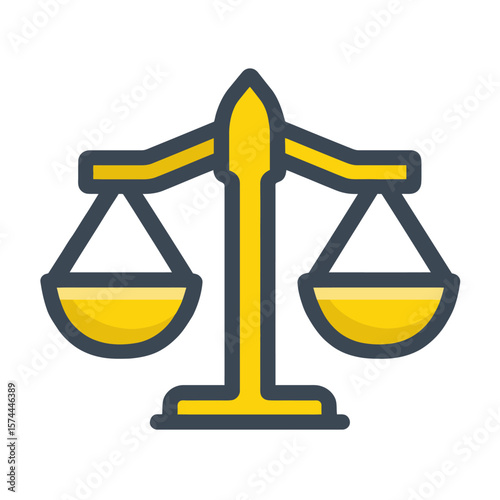 Golden scales balance legal cases fairly isolated