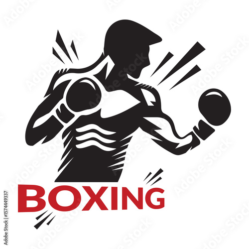 Boxing logo design vector template, muay thai kick boxing logo vector.