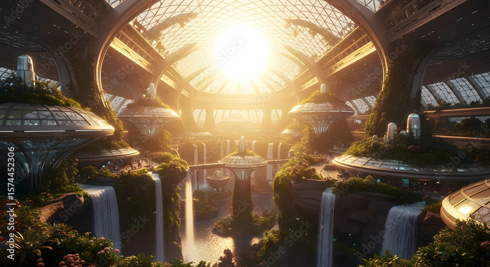 Obraz premium Futuristic botanical cityscape