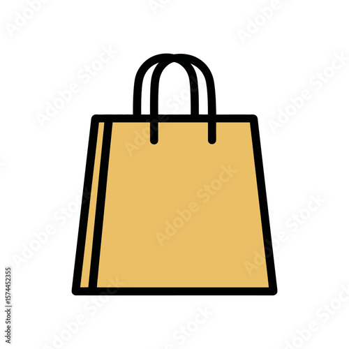 Tan shopper rests in minimal isolated backdrop closeup