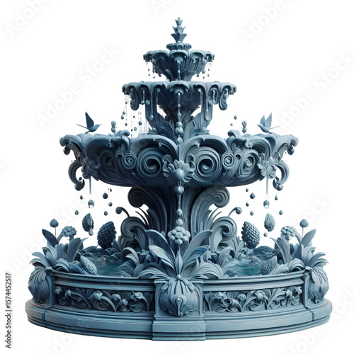 3D Fountain isolated on white background