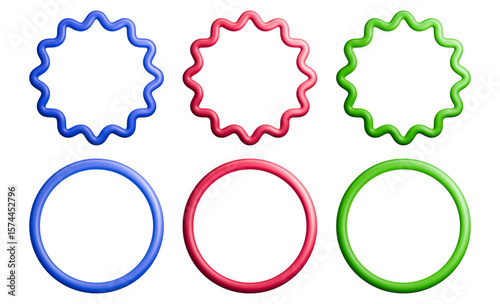 Vibrant rings and star-shaped frames design elements