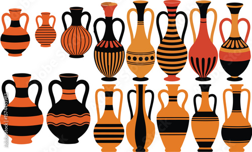 ancient greek vase collection illustration