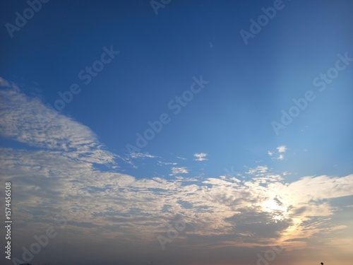 The atmosphere changes during the golden color as the background of the dusk sky.	
