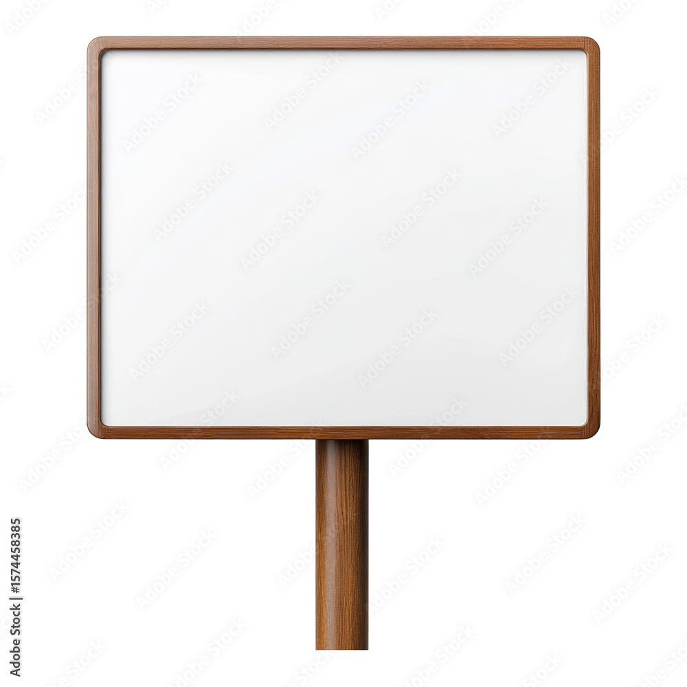 Fototapeta premium Isolated blank advertising wooden sign on white background.