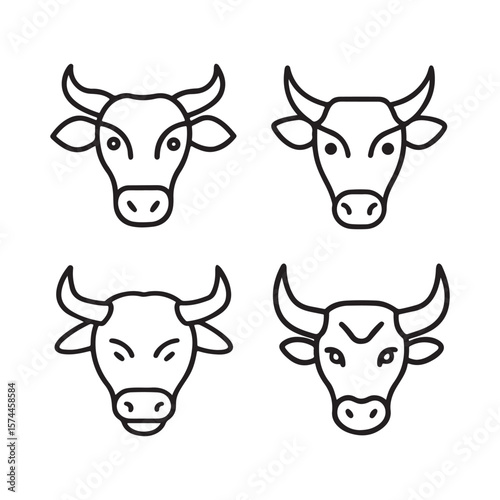 Bull Head Icons vector illustration