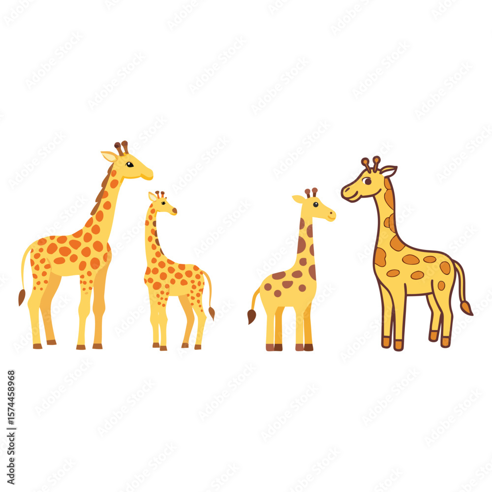 Fototapeta premium Giraffe vector illustration Cartoon Animals