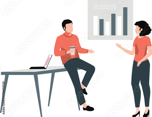 Two labors are discussing on graphs