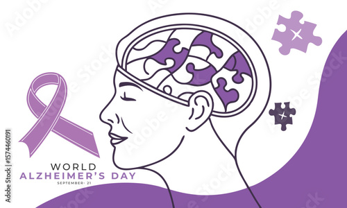 World Alzheimer’s Day. brain concept Design Background.