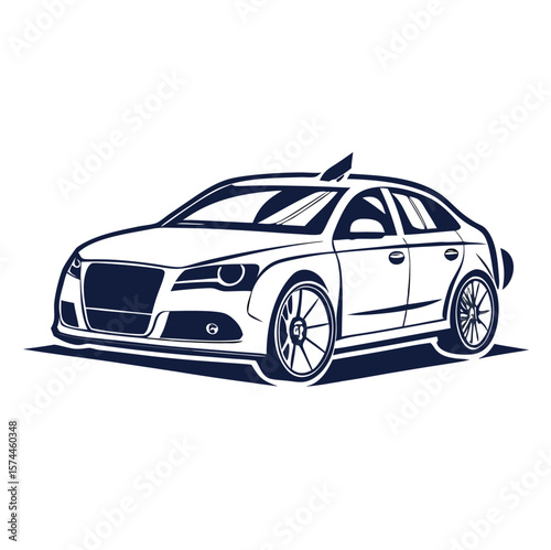 Modern Car Vector Bold Flat Icon Design.