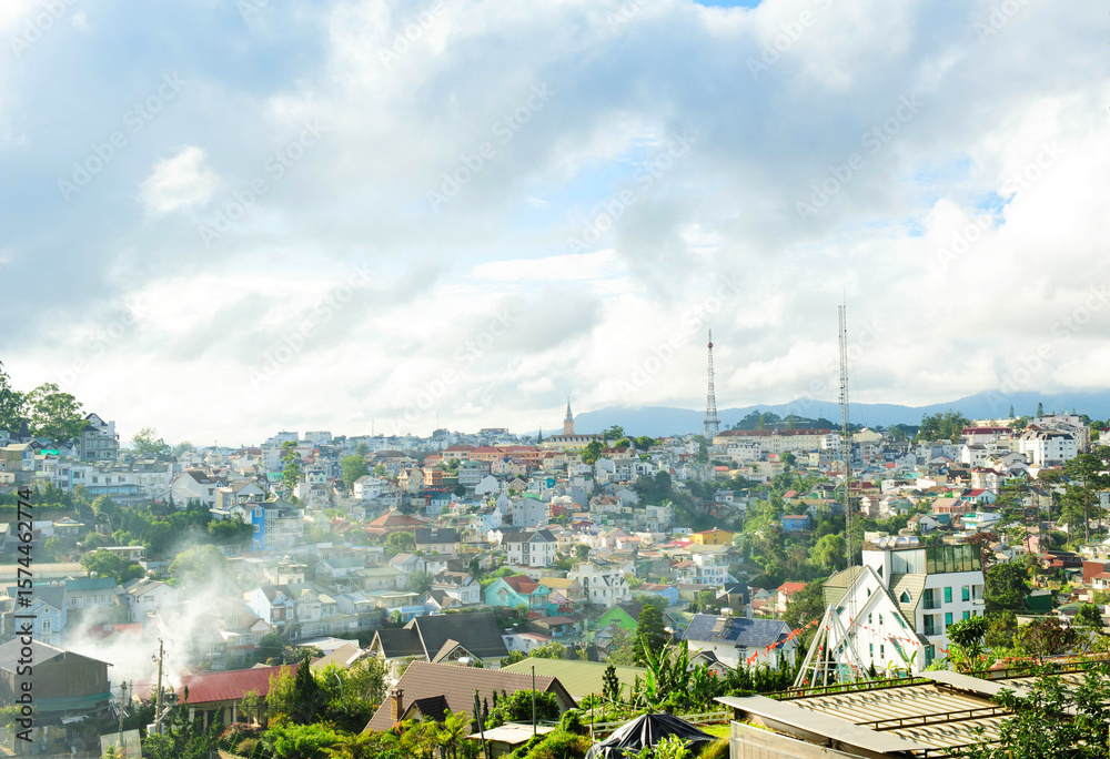 Fototapeta premium View of the Da Lat city, Lam Dong province.