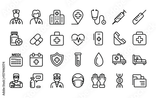 medical icons set
