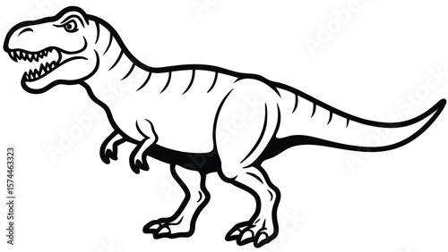 Tyrannosaurus Rex dinosaur line drawing