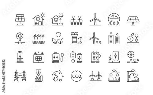 power supply icon set
