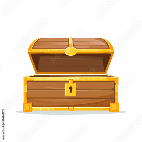 Open and close wooden chest