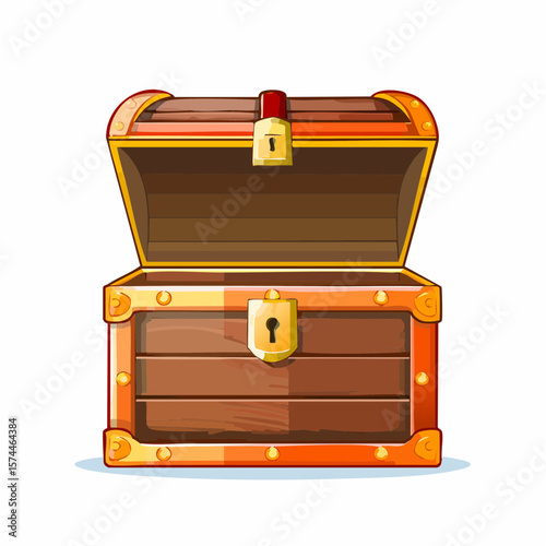 Open and close wooden chest