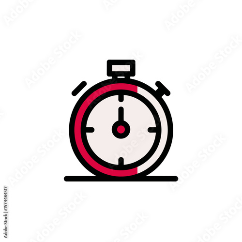 Stopwatch icon displays time elapse timer graphic minimal