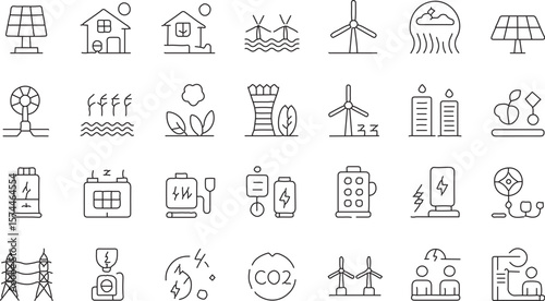 power supply icon set